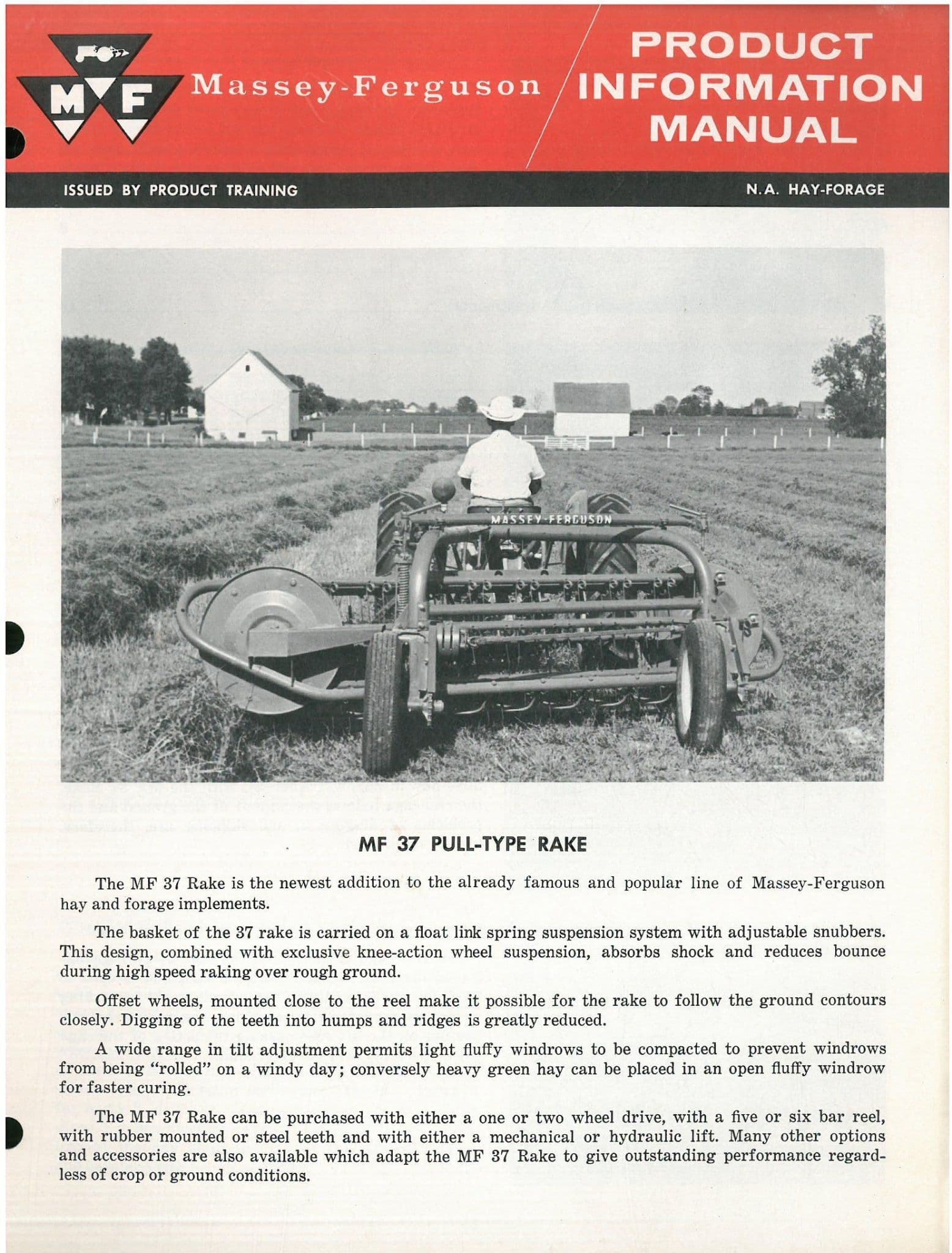 Massey Ferguson Pull Type Rake MF37 Product Information Brochure - MF 37