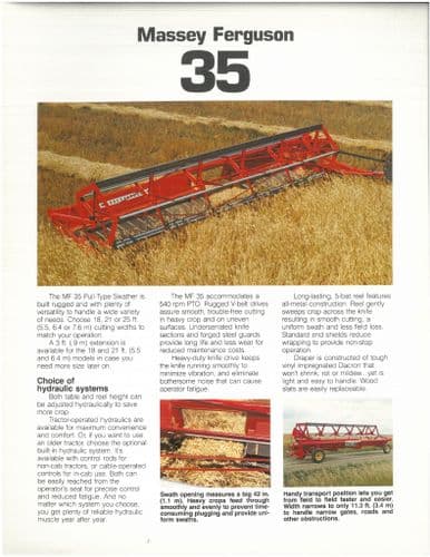 Massey Ferguson Pull Type Swather MF35 Brochure - MF 35