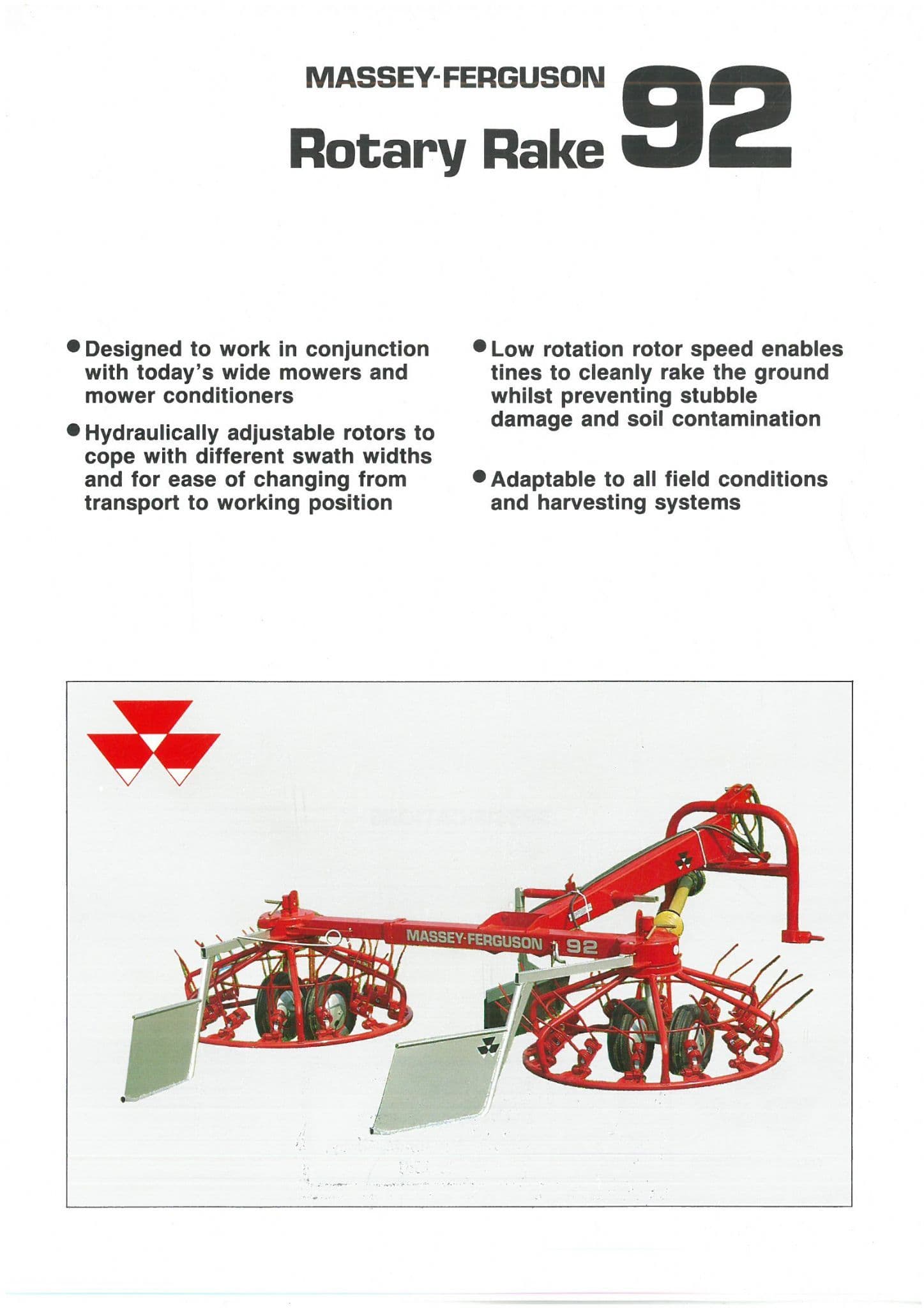 Massey Ferguson Rotary Rake MF92 Brochure - MF 92