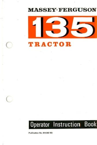 Massey Ferguson Tractor 135 Operators Manual - MF135