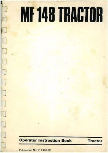 Massey Ferguson Tractor 148 Operators Manual - MF148