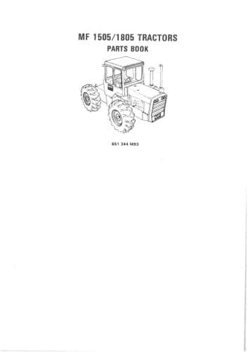 Massey Ferguson Tractor 1505 & 1805 Parts Manual