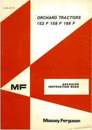 Massey Ferguson Tractor 152F 158F 168F Operators Manual - 152 158 168