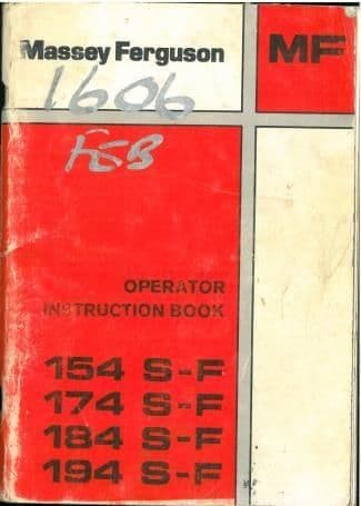 Massey Ferguson Tractor 154S 154F 174S 174F 184S 184F 194S 194F Operators Manual