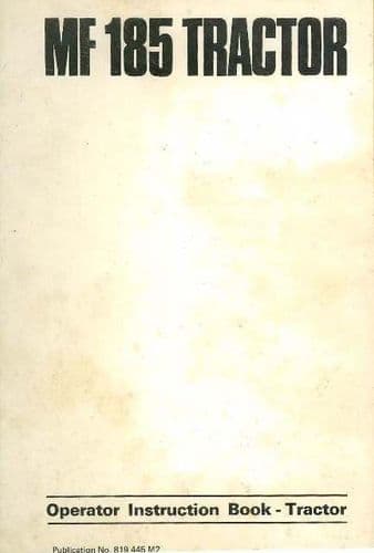 Massey Ferguson Tractor 185 Operators Manual - MF185