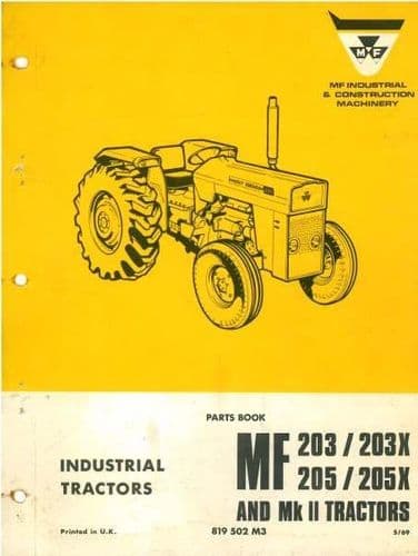Massey Ferguson Tractor 203 203X 205 205X & MkII Parts Manual - MF203 MF205