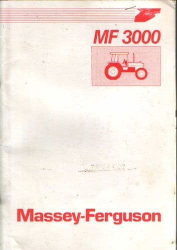 Massey Ferguson Tractor 3000 Series 3050 3060 3070 3080 3090 Operators Manual