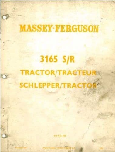 Massey Ferguson Tractor 3165 S/R Parts Manual - MF3165S/R, MF 3165S/R