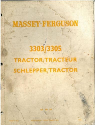 Massey Ferguson Tractor 3303 & 3305 Parts Manual - MF3303 MF3305 MF