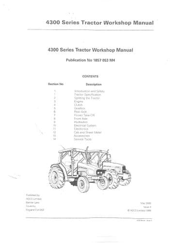 Massey Ferguson Tractor 4315 4320 4325 4335 4345 4355 4360 4370 Workshop Service  Repair Manual