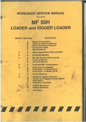 Massey Ferguson Tractor 50H Digger Loader Backhoe Workshop Service Manual - MF50H MF 50 H