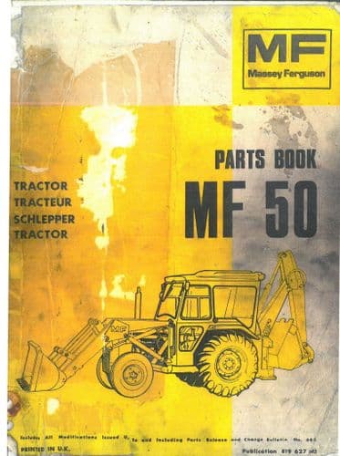 Massey Ferguson Tractor Digger Loader MF50B Parts Manual MF 50B 50 B