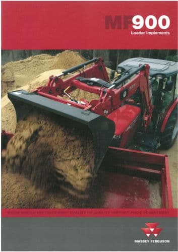 Massey Ferguson Tractor Front Loader Attachments Brochure - Buckets, Bale Spike, Bale Grips, Hooks,
