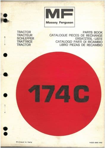 Massey Ferguson Tractor MF 174C Parts Manual - MF174C
