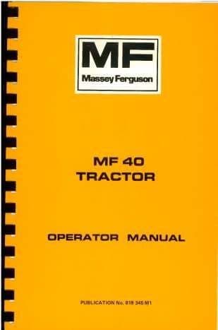 Massey Ferguson Tractor MF 40 & 2203 & 2205 Operators Manual - MF40 MF2203 MF2205