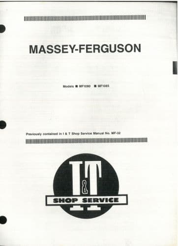 Massey Ferguson Tractor MF1080 MF1085 I&T Workshop Service Manual