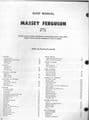 Massey Ferguson Tractor MF1150 I&T Workshop Service Manual