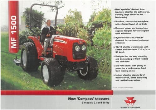Massey Ferguson Tractor MF1533 & MF1540 Brochure - MF 1533 Ag & 1540 Turf