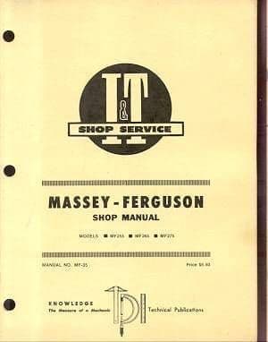 Massey Ferguson Tractor MF255 MF265 MF275 Service Workshop Manual (I&T)