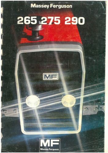 Massey Ferguson Tractor MF265 MF275 MF290 Operators Manual - MF 265 275 290