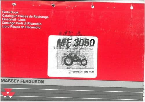 Massey Ferguson Tractor MF3050 Parts Manual - MF 3050