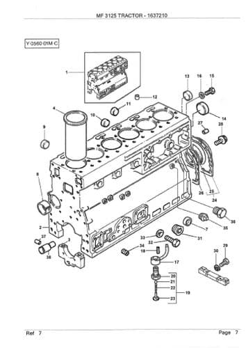 Massey Ferguson Tractor MF3125 Parts Manual