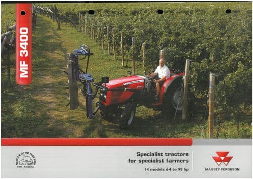 Massey Ferguson Tractor MF3400 -- 3425 3435 3445 3455 Brochure - Vines
