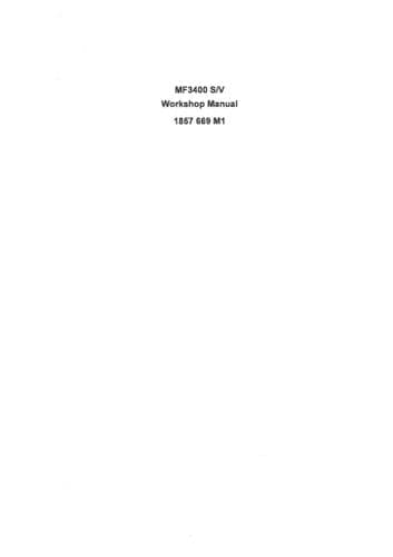 Massey Ferguson Tractor MF3425S MF3425V MF3435S MF3435V Workshop Service Manual - MF 3425 3435 S & V