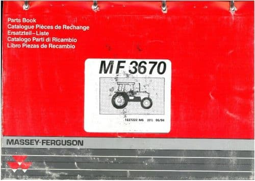 Massey Ferguson Tractor MF3670 Parts Manual - MF 3670