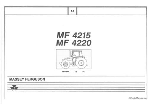 Massey Ferguson Tractor MF4215 MF4220 Parts Manual