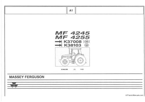 Massey Ferguson Tractor MF4245 MF4255 Parts Manual