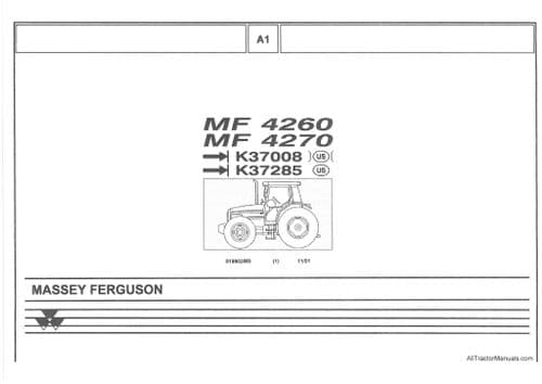 Massey Ferguson Tractor MF4260 MF4270 Parts Manual