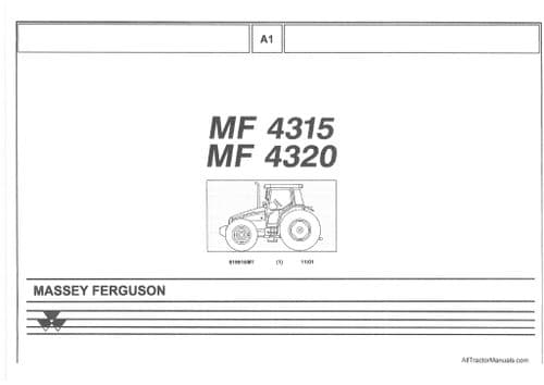 Massey Ferguson Tractor MF4315 MF4320 Parts Manual