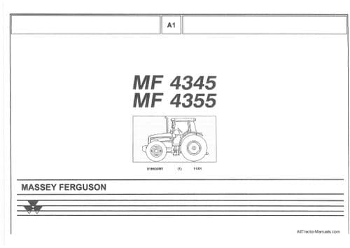 Massey Ferguson Tractor MF4345 MF4355 Parts Manual