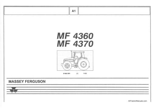 Massey Ferguson Tractor MF4360 MF4370 Parts Manual