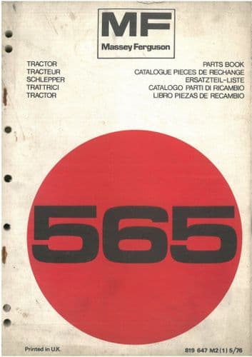 Massey Ferguson Tractor MF565 Parts Manual - MF 565