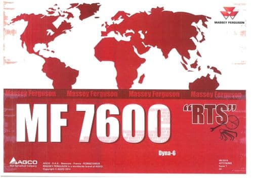 Massey Ferguson Tractor MF7615 MF7616 MF7618 Dyna-6 Parts Manual - MF 7614 7615 7618