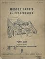 Massey Harris 712 Spreader Operators Manual and Parts List - ORIGINAL