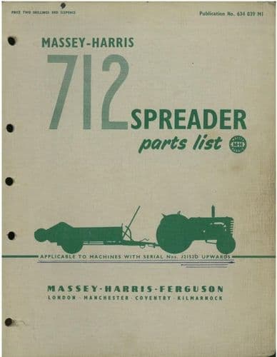 Massey Harris 712 Spreader Parts Manual