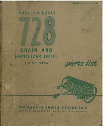 Massey Harris 728 Grain and Fertiliser Drill Parts Manual