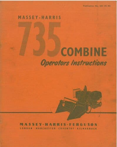 Massey Harris Combine 735 Operators Manual