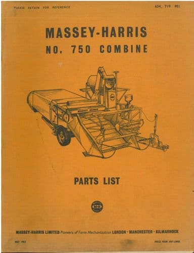 Massey Harris Combine No.750 Parts Manual