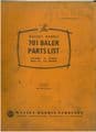 Massey Harris Ferguson 701 Baler Parts Manual ORIGINAL