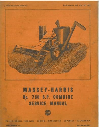 Massey Harris Ferguson Combine 780 Workshop Manual