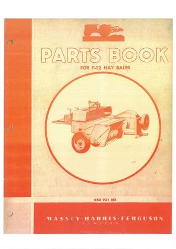 Massey Harris Ferguson Hay Baler F12 Parts Manual