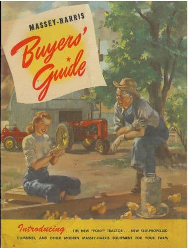 Massey Harris Machinery Buyers Guide Brochure - Pony Tractor 20 30 44 55 Combine Mower Rake Harrows