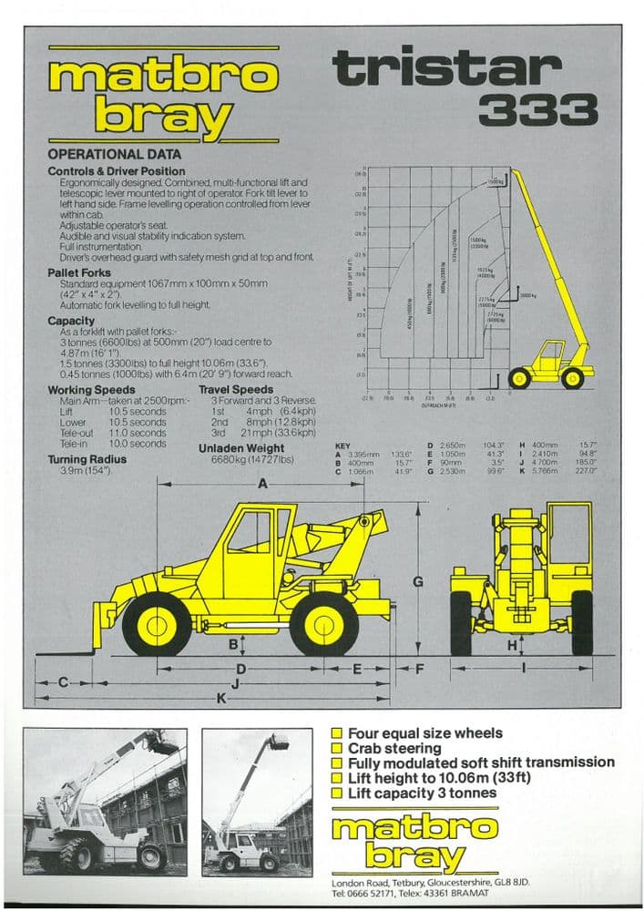 Matbro Bray Telehandler Tristar 333 Brochure