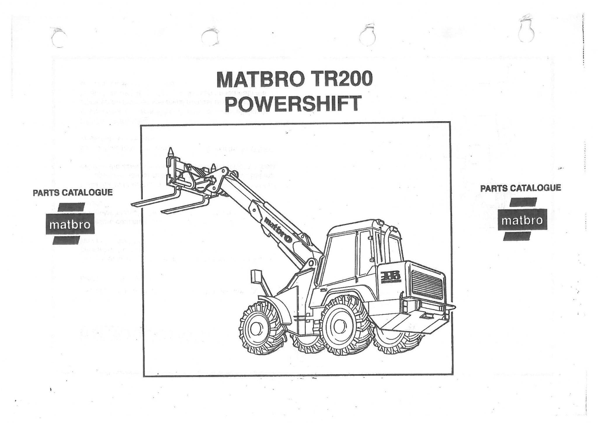 Matbro Telehandler Powershift TR200 Parts Manual ORIGINAL