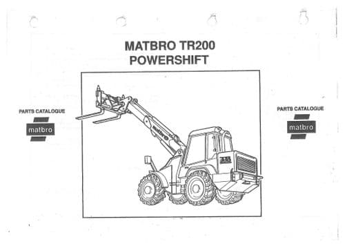 Matbro Telehandler Powershift TR200 Parts Manual