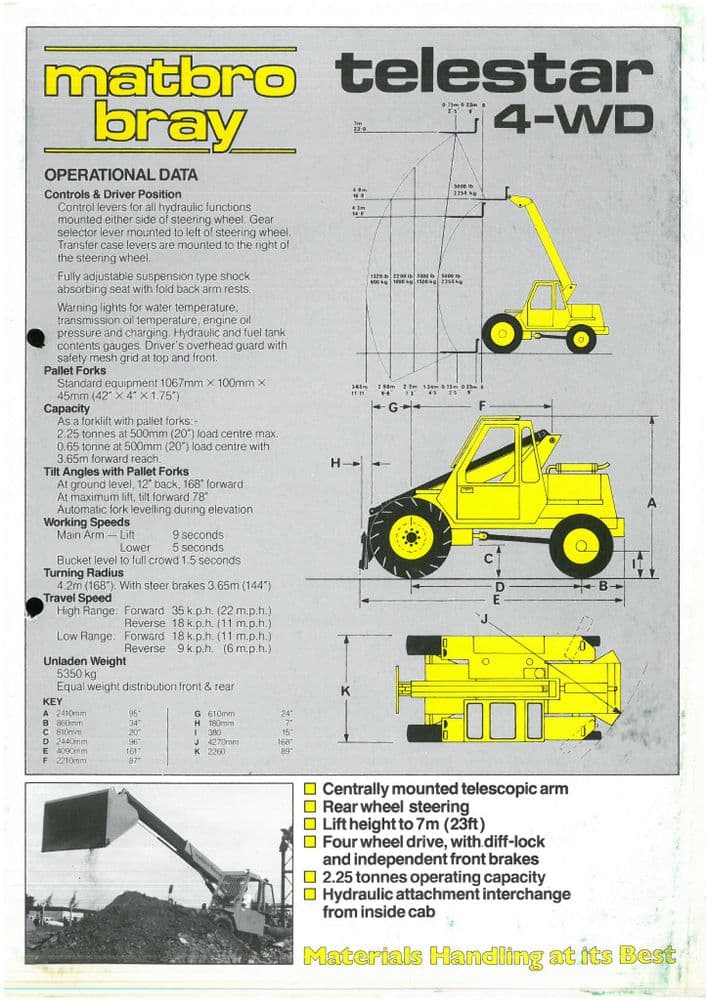 Matbro Telehandler Telestar 4WD Brochure